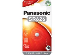 PANASONIC SR 626 SR626 Knopfzelle, Silber-Oxid, 1.55 Volt, 28 mAh