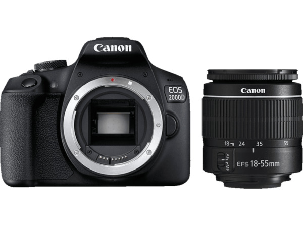 Bild 1 von CANON EOS 2000D Kit Spiegelreflexkamera, , 18-55 mm Objektiv (EF-S, DC), WLAN, Schwarz