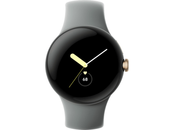 Bild 1 von GOOGLE Pixel Watch LTE Smartwatch Edelstahl Fluorkautschuk, 130–210 mm, Champagne Gold/Hazel