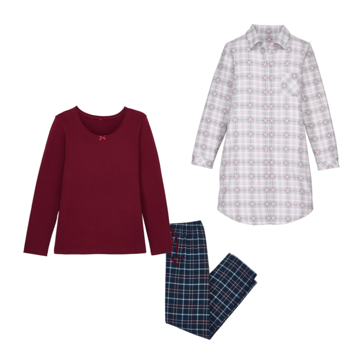 Bild 1 von QUEENTEX Flanell-Pyjama / -Schlafshirt