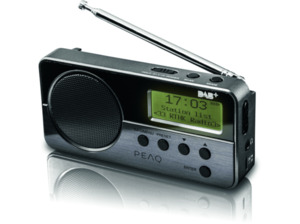 PEAQ PDR050-B-1 DAB+ Radio Portable, DAB+, FM, Schwarz/Metal