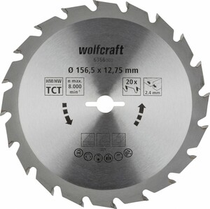 Wolfcraft Kreissägeblatt Ø 156,5 mm, Bohrung Ø 12,75 mm