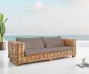 Bild 1 von Lounge-Sofa Nizza Rattan natur mit braunen Kissen 3-Sitzer
