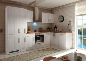 Küchenblock in Lärche Weiss mit E-Geräten 'Premium'