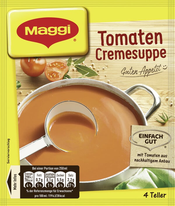 Bild 1 von Maggi Guten Appetit! Tomaten Cremesuppe ergibt 1 ltr