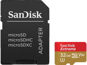SANDISK Extreme UHS-I Micro-SDXC Speicherkarte, 32 GB, 100 MB/s, UHS Class 1