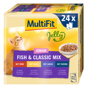 MultiFit Junior Jelly Fish & Meat Mix Multipack 24x100g