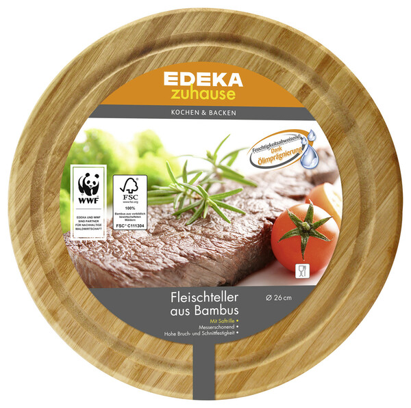 Bild 1 von EDEKA zuhause Fleischteller aus Bambus 26 cm 1 Stück