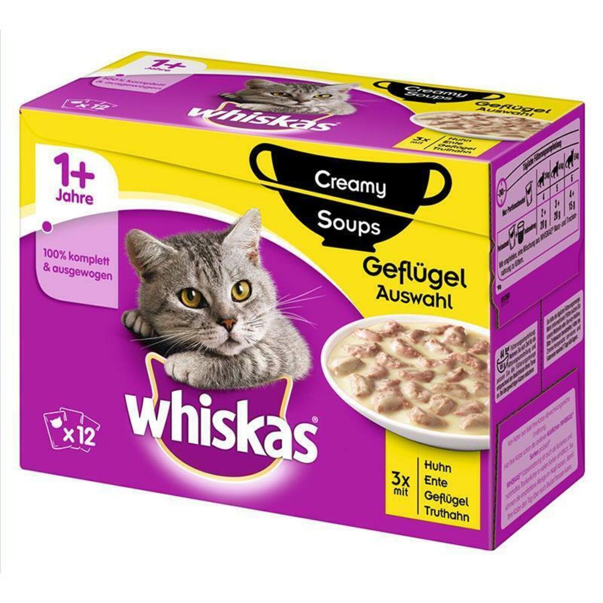 Bild 1 von Whiskas Adult 1+ Creamy Soups 12x85g Geflügel Auswahl