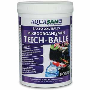 AQUASAN Gartenteich Mikroorganismen XXL Bakto-Balls PLUS (GRATIS Lieferung in DE - Hochkonzentriert, extra große Gel XXL-Bälle - Starterbakterien,