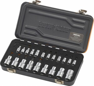 Primaster-Mechaniker-Bitsteckschlüssel-Set 24 teilig, 6,35 mm (1/4) und 12,7 mm (1/2")"