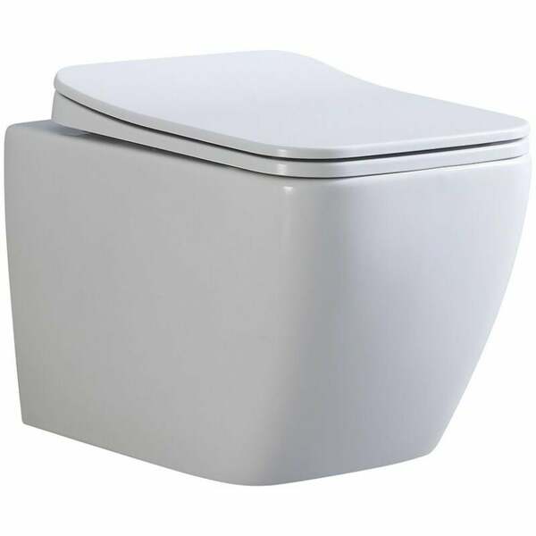 Bild 1 von Toilette Hänge WC Spülrandlos inkl. WC Sitz mit Absenkautomatik SOFTCLOSE + abnehmbar CUBE