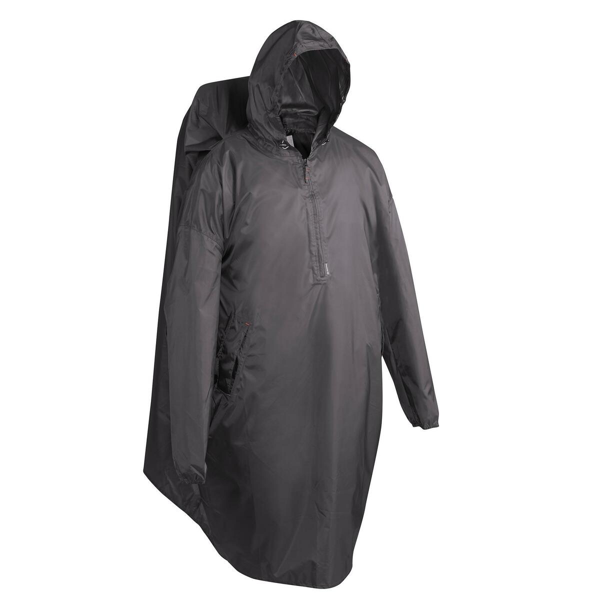 Bild 1 von Poncho Regencape Wandern Arpenaz 500 40 Liter Größe S/M grau
