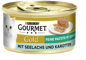 GOURMET Gold Feine Pastete 12x85g Seelachs & Karotten