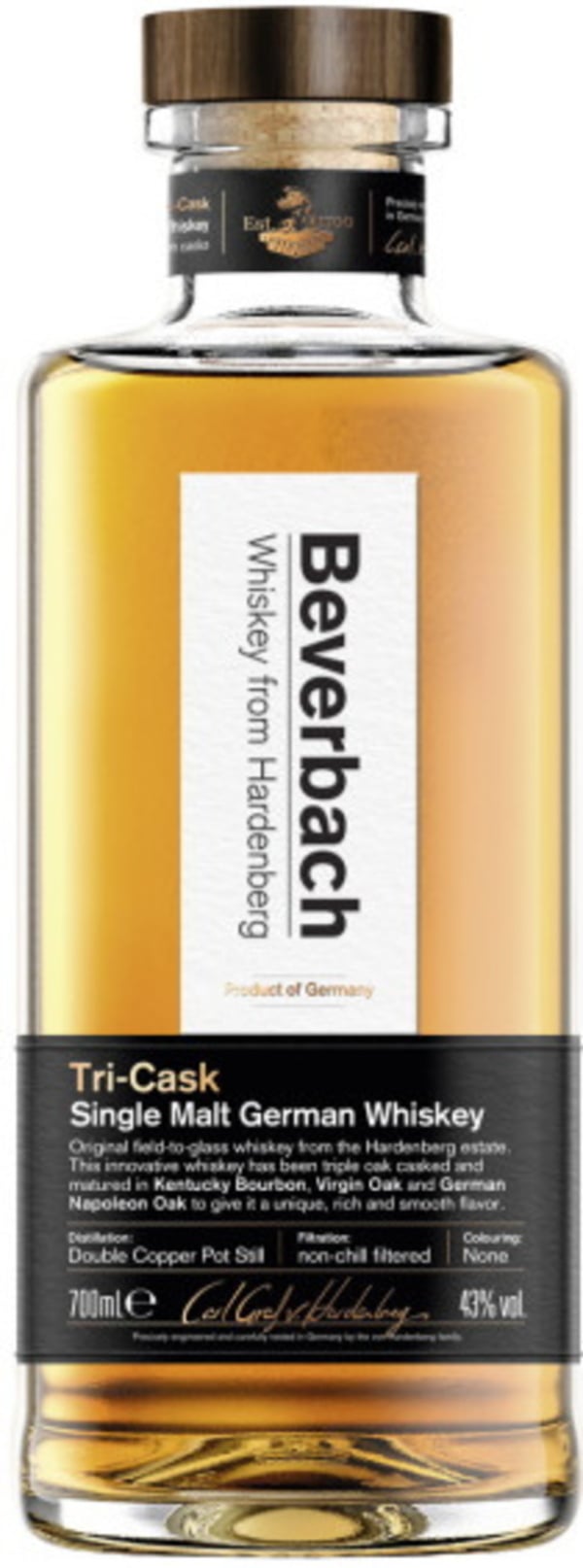 Bild 1 von Beverbach Whiskey Tri-Cask 43% GP 0,7L