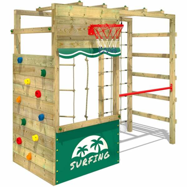 Bild 1 von WICKEY Klettergerüst Spielturm Smart Action Gartenspielgerät mit Kletterwand & Spiel-Zubehör