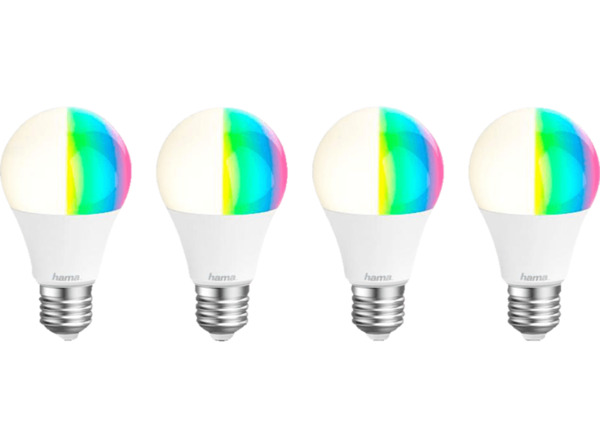 Bild 1 von HAMA 4er Pack E27, 10W RGBW WLAN-LED Lampe Multi-Colour