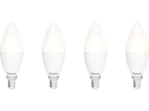 HAMA 4er Pack E14, 5.5 W WLAN-LED Lampe Warmweiß bis Tageslicht