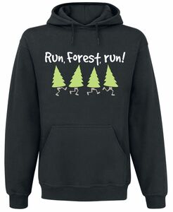 Sprüche Run, Forest, Run! Kapuzenpullover schwarz