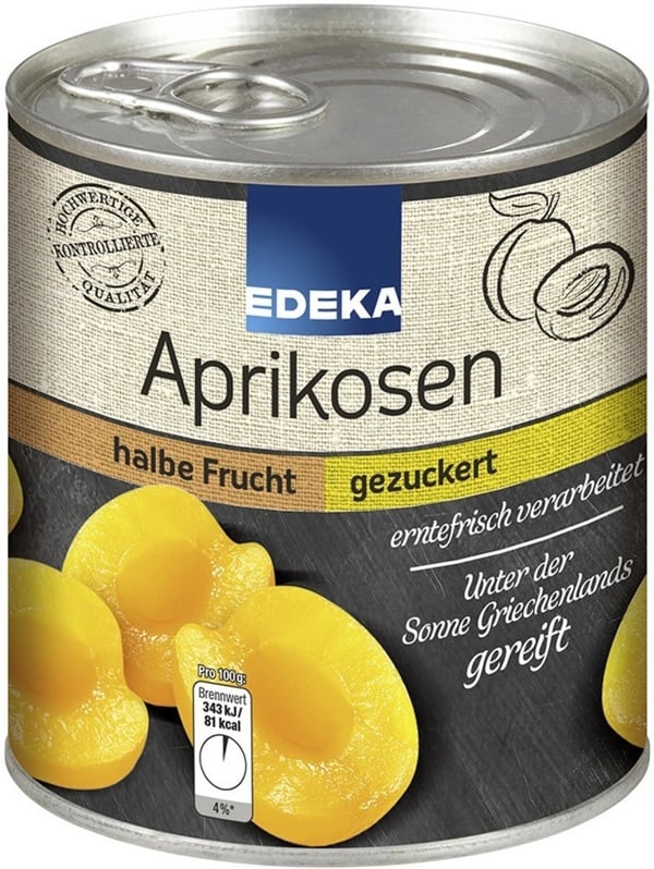 Bild 1 von EDEKA Aprikosen halbe Frucht gezuckert 820 g