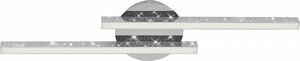 Di-Ka LED Wand- und Deckenleuchte Rey 60x14cm chrom Glitzereffekt