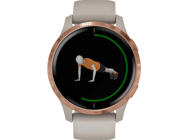 Bild 1 von GARMIN Venu Smartwatch kaufen. Armband: Silikon, k.A., Farbe Beige/Rosegold | SATURN