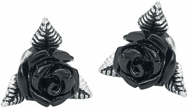 Bild 1 von Alchemy Gothic Black Rose Ear Studs Ohrstecker-Set schwarz silberfarben