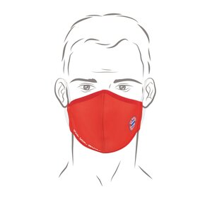 FCB Mund-Nasen-Maske rot/weiß