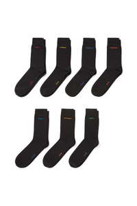 C&A Multipack 7er-Socken mit Motiv-Wochentage, Schwarz, Größe: 39-42