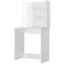 Bild 1 von Juskys Schminktisch Jenna 75 x 40 x 135 cm in Weiß mit großem Spiegel, Schublade & 2 Ablagefächern