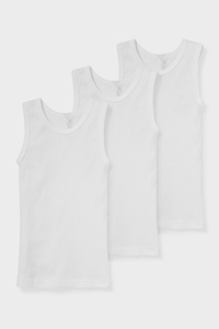 C&A Multipack 3er-Singlet-Bio-Baumwolle, Weiß, Größe: 134-140