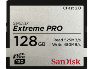 SANDISK Extreme PRO® Speicherkarte CFast 2.0, 128 GB, 525 MB/s