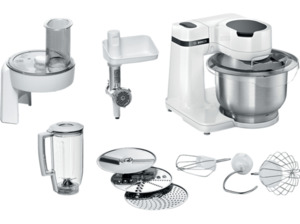 BOSCH MUMS2EW30 Küchenmaschine Weiß (Rührschüsselkapazität: 3,8 Liter, 700 Watt)