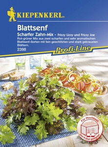 Kiepenkerl Profi-Line Blattsenf Scharfer Zahn-Mix
, 
Brassica juncea var.Rugosa, Inhalt: ca. 3 lfd. Meter