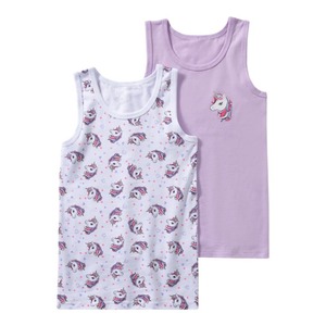 Mädchen-Unterhemd mit Einhorn-Muster, 2er-Pack