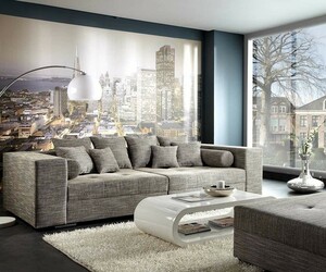 Bigsofa Marlen 300x140 cm Hellgrau Couch