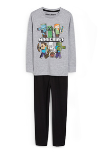 C&A Minecraft-Pyjama-2 teilig, Grau, Größe: 110