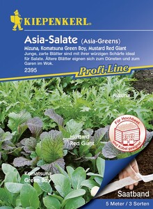 Kiepenkerl Asia-Salate, Saatband
, 
Inhalt reicht für 5 lfd. Meter