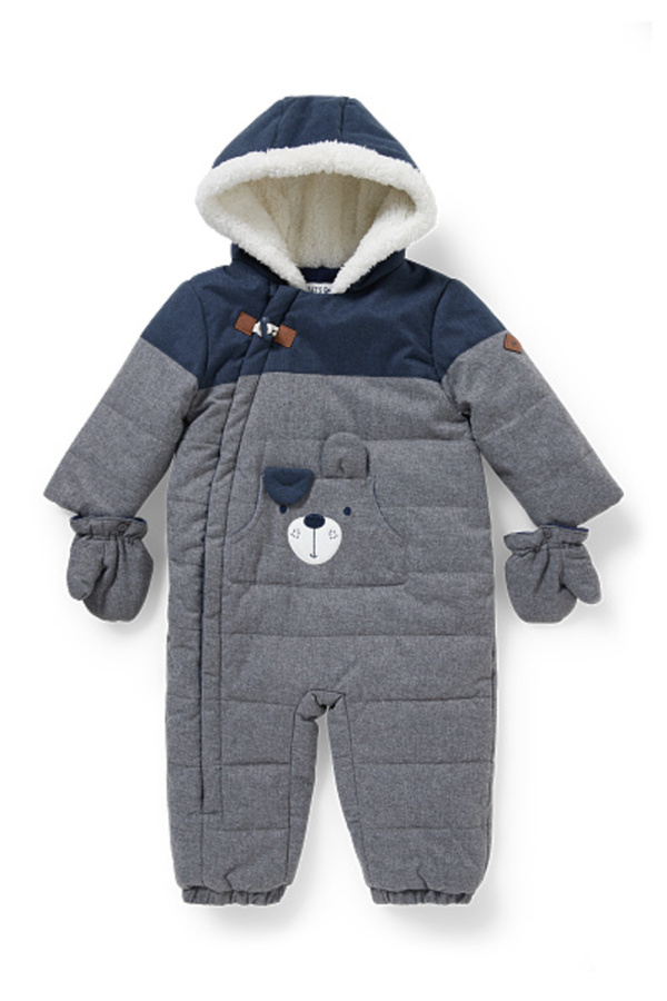 Bild 1 von C&A Baby-Schneeanzug mit Kapuze, Grau, Größe: 86