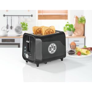 BVB Toaster mit Soundfunktion 800W schwarz/silber