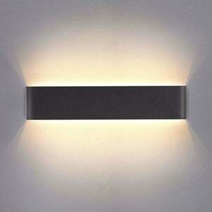 Stoex - Kreativ Deckenlampe LED 14W Moderne Wandleuchte Innen Wandlampe Schwarz für Badezimmer Wohnzimmer Schlafzimmer Treppe Flur, Warmweiß, 3000K