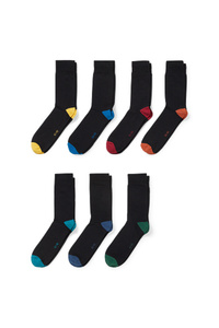 C&A Multipack 7er-Socken-Bio-Baumwolle-LYCRA®, Schwarz, Größe: 39-42