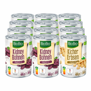 BioBio Hülsenfrüchte 265 g, verschiedene Sorten, 12er Pack