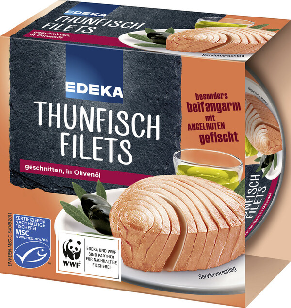 Bild 1 von EDEKA Thunfischfilets in Olivenöl 185 g