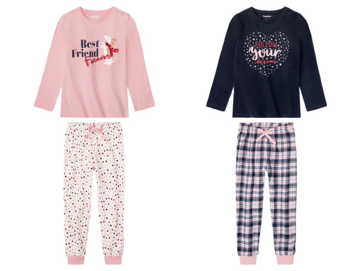 Bild 1 von lupilu Kleinkinder Mädchen Pyjama aus reiner Baumwolle