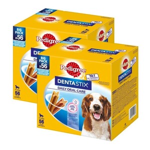 Pedigree Zahnpflege Dentastix Multipack 56 Stück für mittelgroße Hunde 2x56 Stück