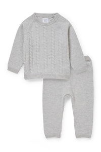 C&A Baby-Kaschmir-Outfit-2 teilig, Grau, Größe: 56