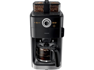 PHILIPS HD7769/00 Grind&Brew Kaffeemaschine mit Glaskanne in Schwarz/Metall