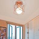 Bild 1 von Vintage Deckenleuchte Eisen Metall Lampenschirm Industrie Deckenlampe Käfig Retro Kronleuchter für Cafe Flur Schlafzimmer Küche Wohnzimmer-Roségold