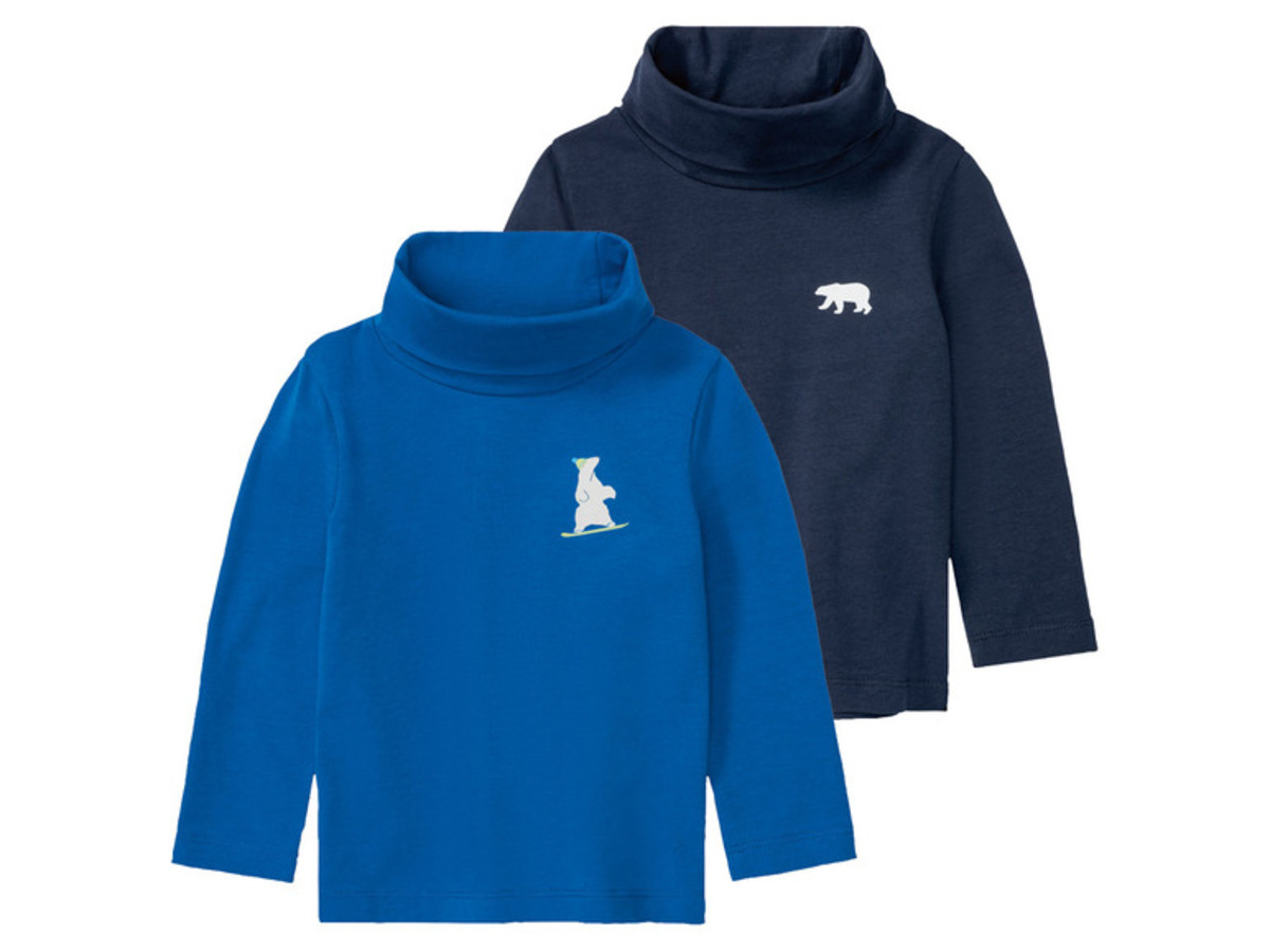 Bild 2 von lupilu Kleinkinder Jungen Ski Rollkragenshirts, 2 Stück, mit hohem Baumwollanteil
